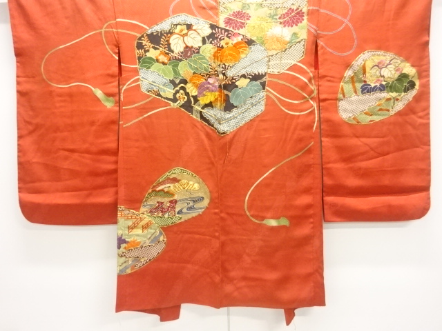 JAPANESE KIMONO / HAORI  / SILK / TAISHO ROMAN STYLE / CASES & KIKU & PAULOWNIA PATTERN
